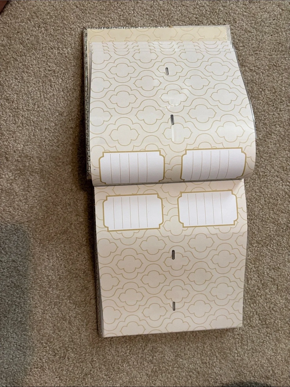 Nicole Miller Metallic Gold and Cream Textured Photo album